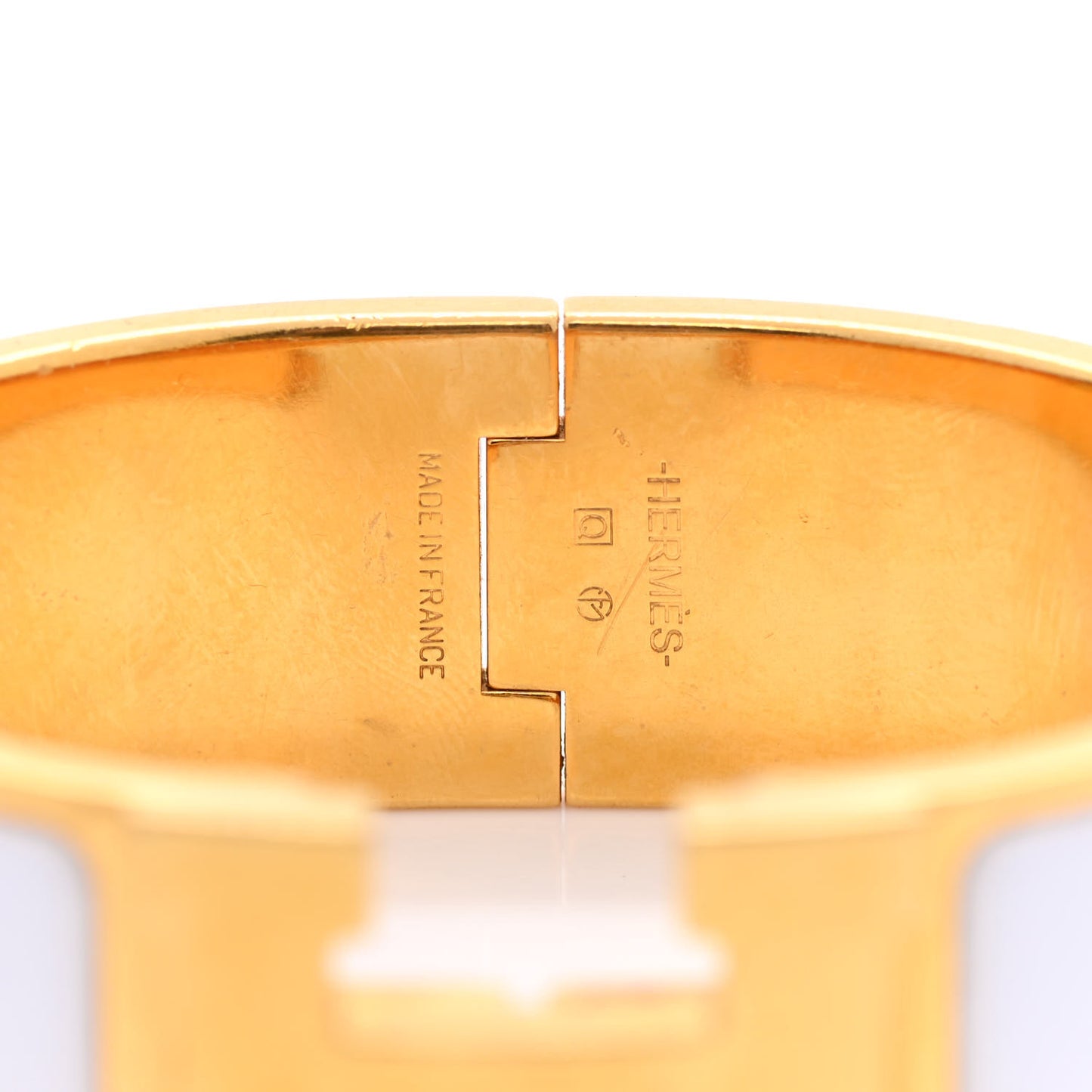 Enamel Wide Clic Clac H Bracelet PM White