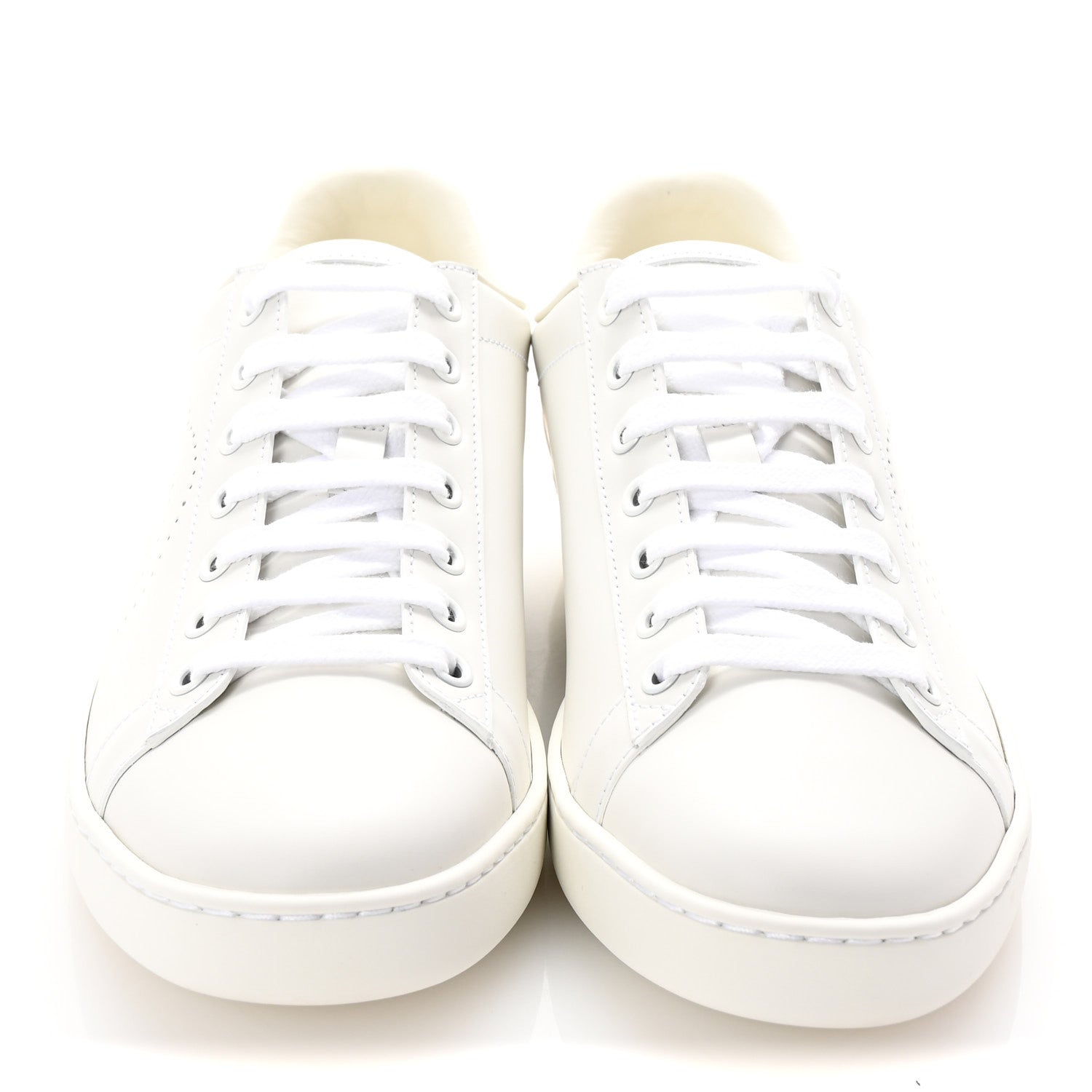 Gucci Calfskin Interlocking G Perforated Womens Ace Sneakers 39 White Grey Sky 3 of 11