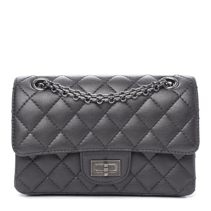 Chanel Aged Calfskin Quilted 2.55 Reissue Mini Flap Dark Silver 1 of 11