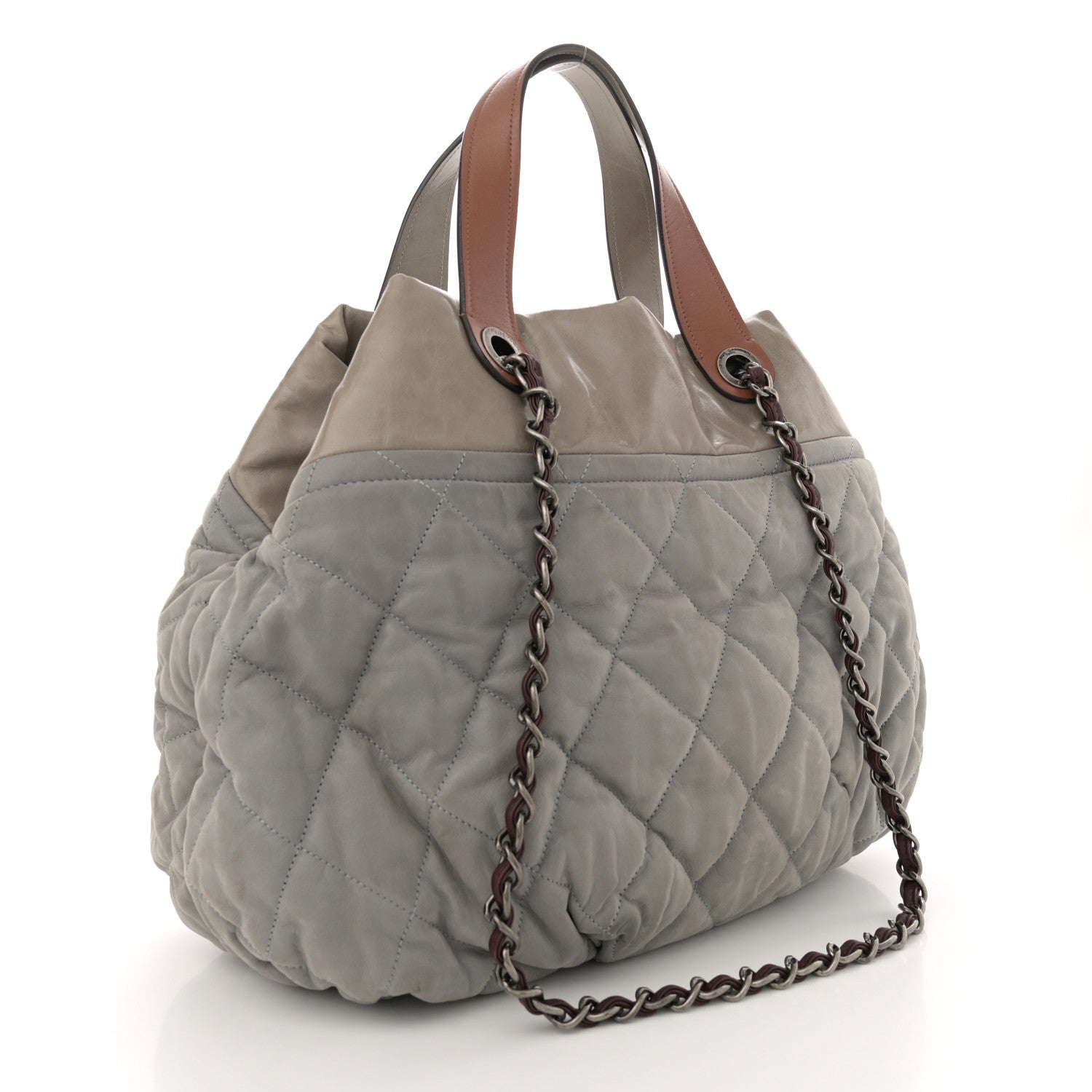 Chanel Iridescent Calfskin Quilted Small In The Mix Tote Grey 3 of 12