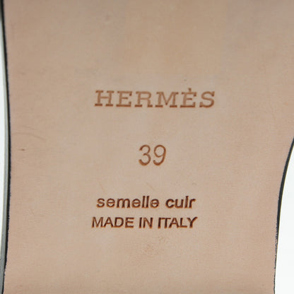Hermes Suede Goatskin Nappa Calfskin Oran Sandals 39 Ginger White 7 of 8
