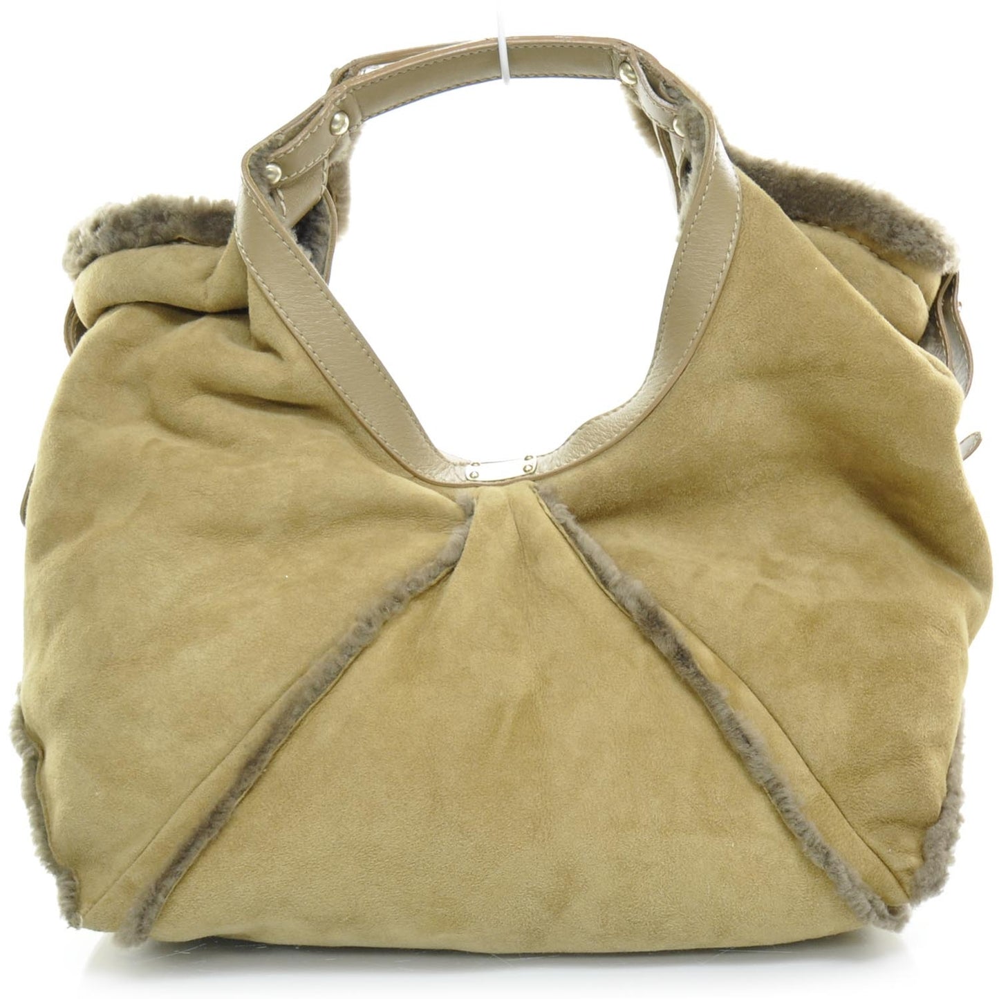 Suede Shearling Sylvia Bag Camel