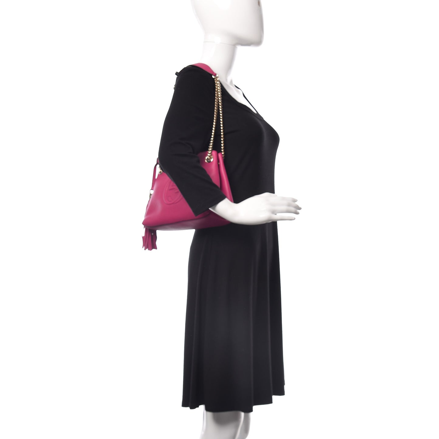 Cellarius Calfskin Small Soho Chain Shoulder Bag Bright Bouganville