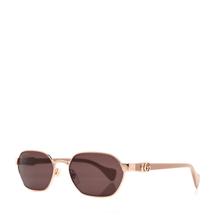 Gucci Metal Acetate Rectangular Frame Sunglasses GG1593S Rose Gold Pink 1 of 7