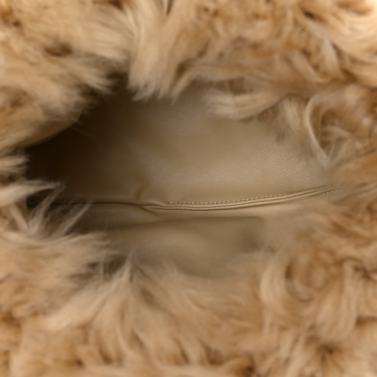 Bottega Veneta Shearling Lambskin The Pouch Chain Porridge 5 of 7