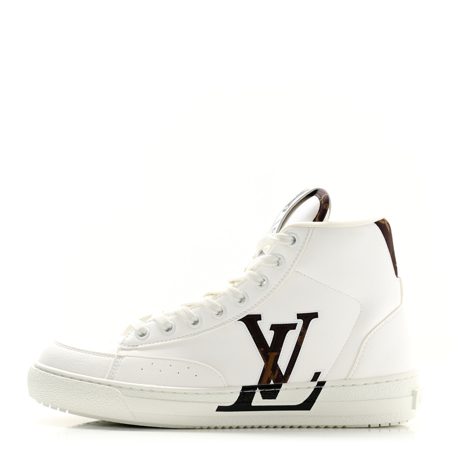 Louis Vuitton Recycled Polyester Charlie Sneakers 37.5 White Cacao Brown 1 of 9