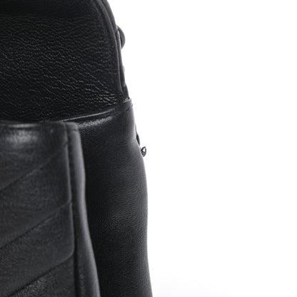 Saint Laurent Sheepskin Matelasse Chevron Monogram Monochrome Medium College Bag Black 11 of 13