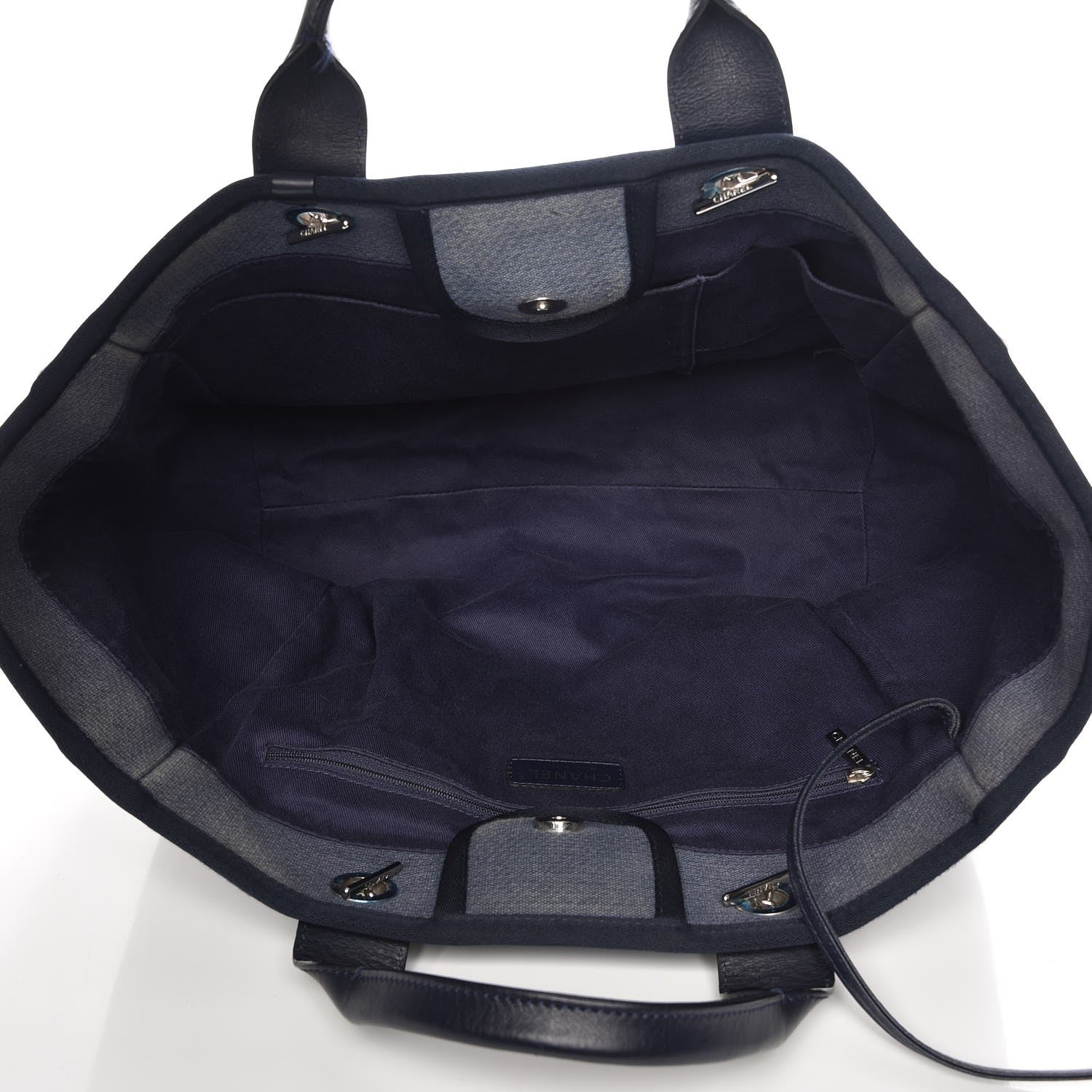 Chanel Canvas Large Deauville Tote Blue 4 of 5