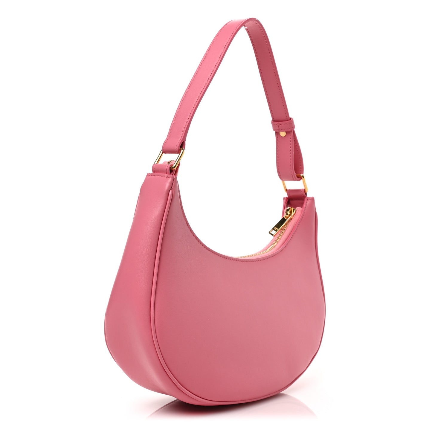 Smooth Calfskin Medium Strap Ava Shoulder Bag Pink