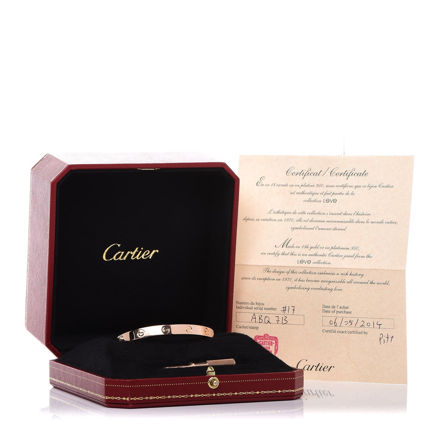 18K Pink Gold LOVE Bracelet 17