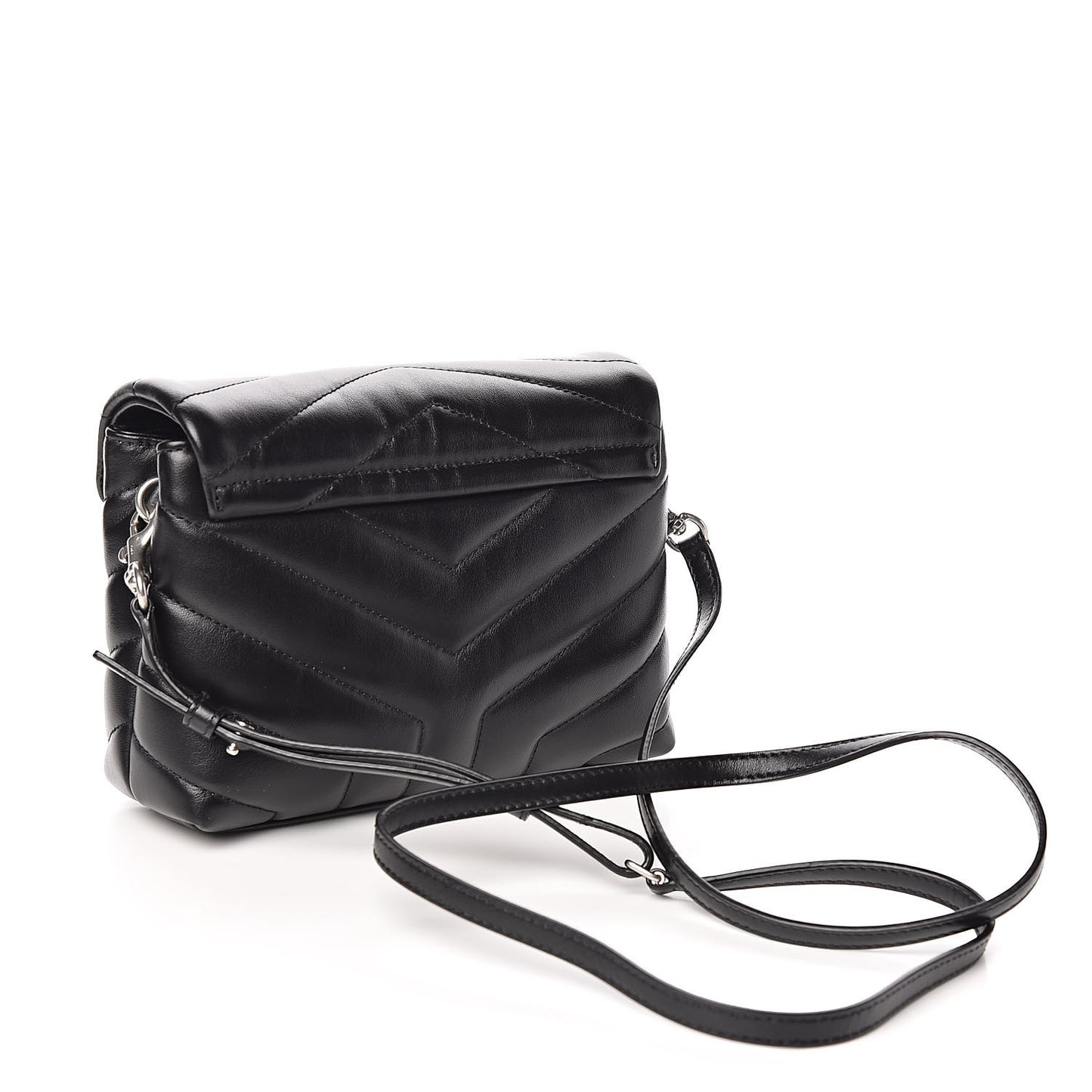 Calfskin Y Quilted Monogram Toy Loulou Crossbody Bag Black