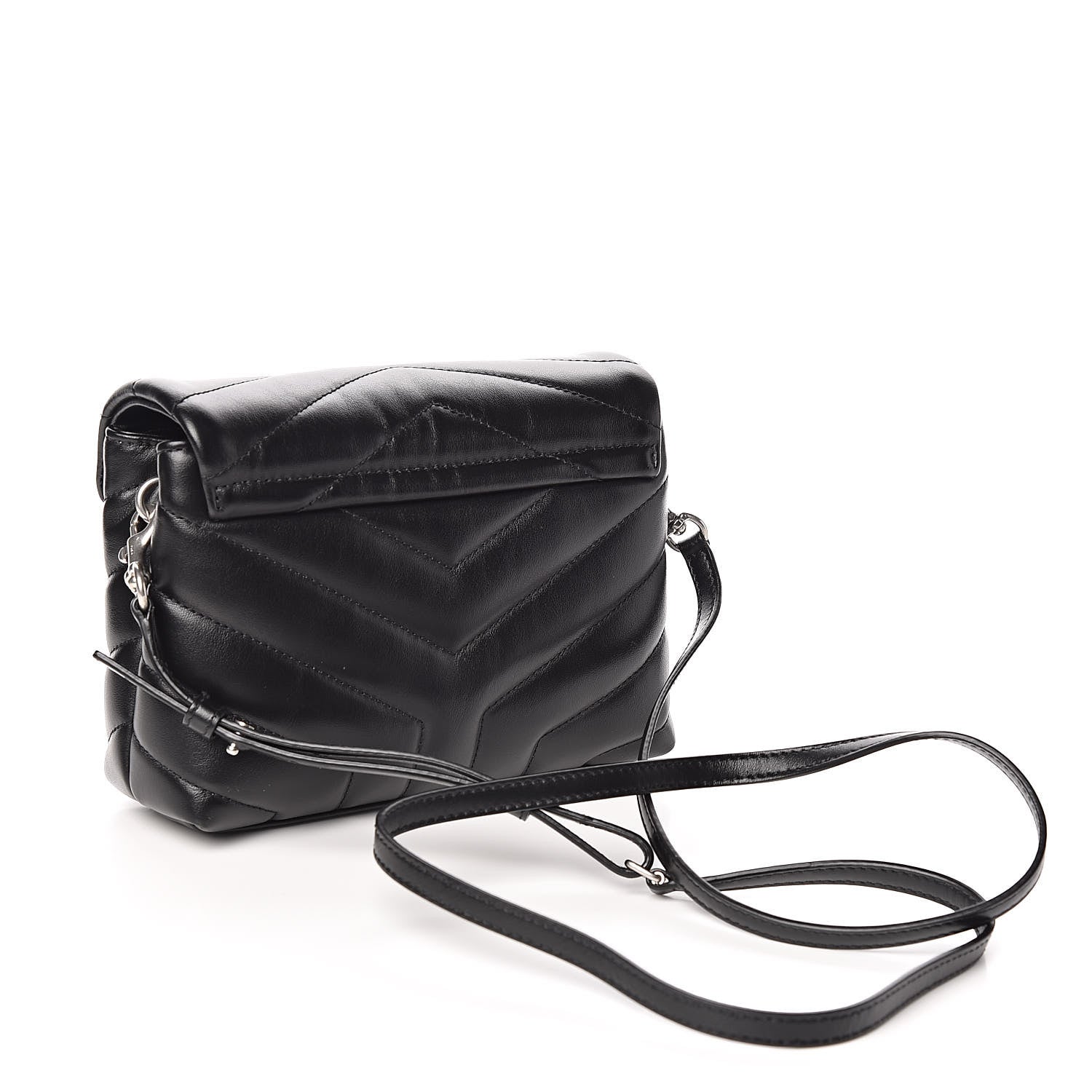 Saint Laurent Calfskin Y Quilted Monogram Toy Loulou Crossbody Bag Black 3 of 11