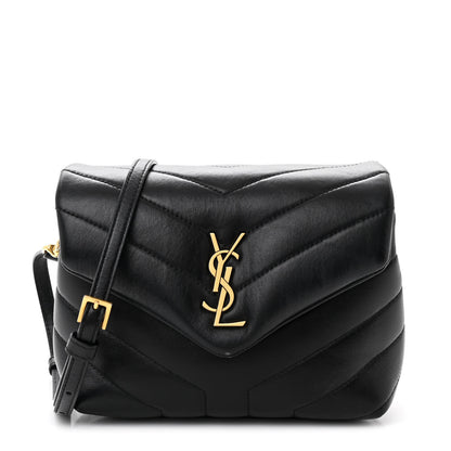 Saint Laurent Calfskin Y Quilted Monogram Toy Loulou Crossbody Bag Black 1 of 11