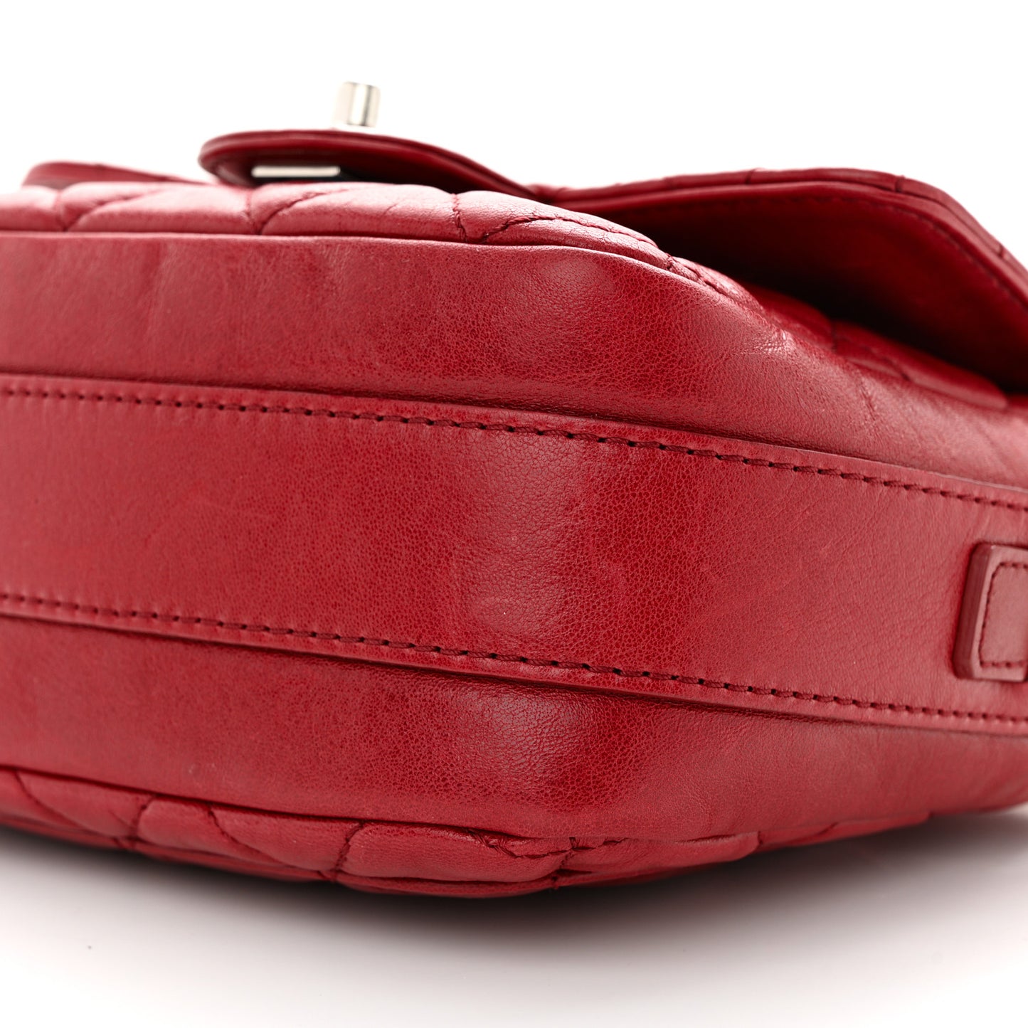 Lambskin Quilted Messenger Bag Red