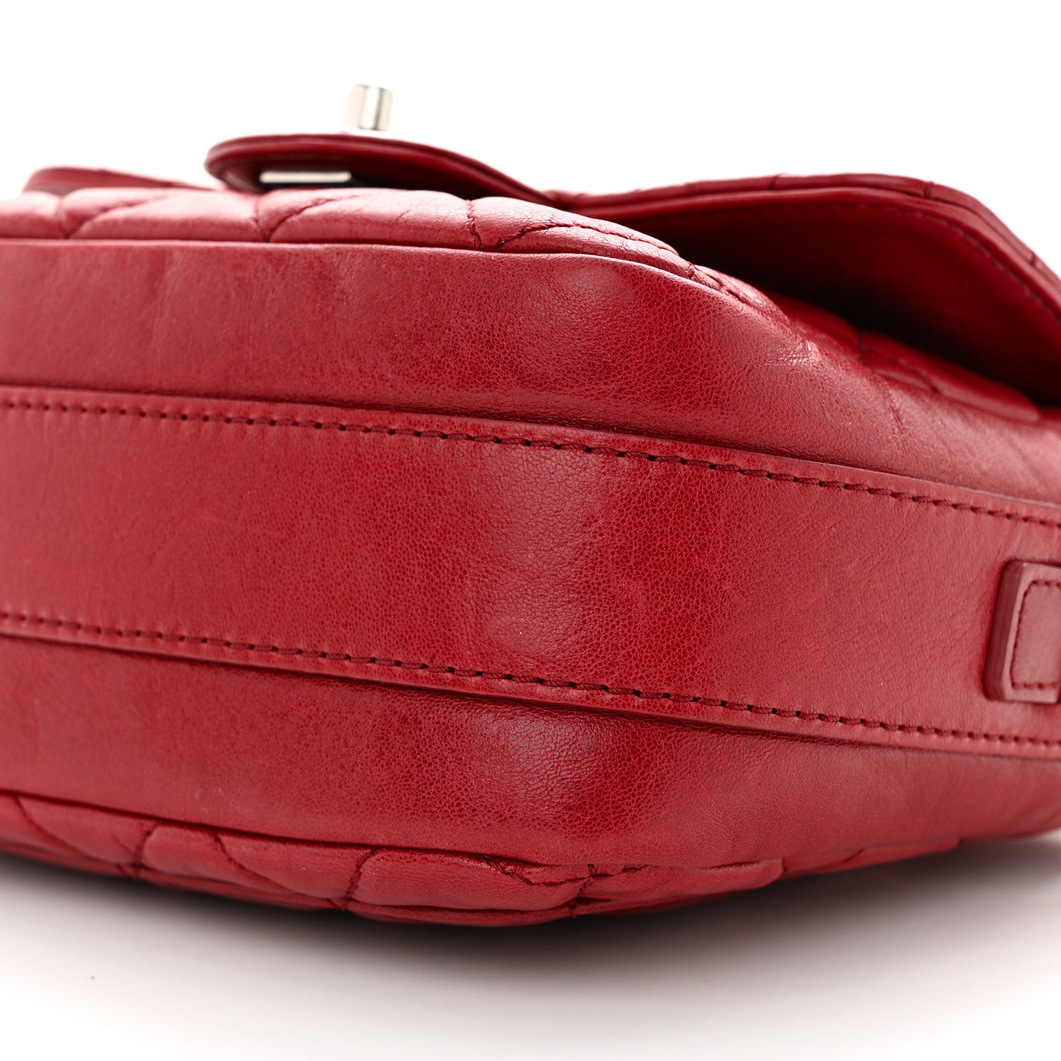 Chanel Lambskin Quilted Messenger Bag Red 10 of 12