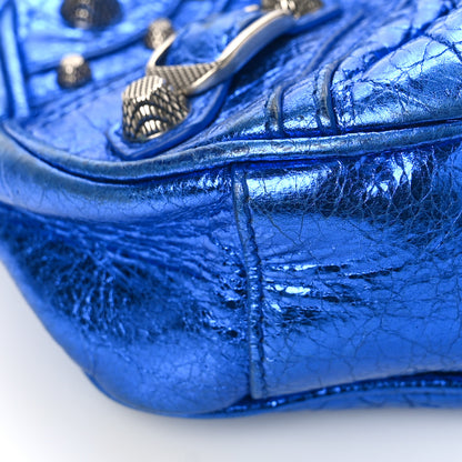 Balenciaga Metallic Arena Agneau Le Cagole Shoulder Bag XS Blue 7 of 8