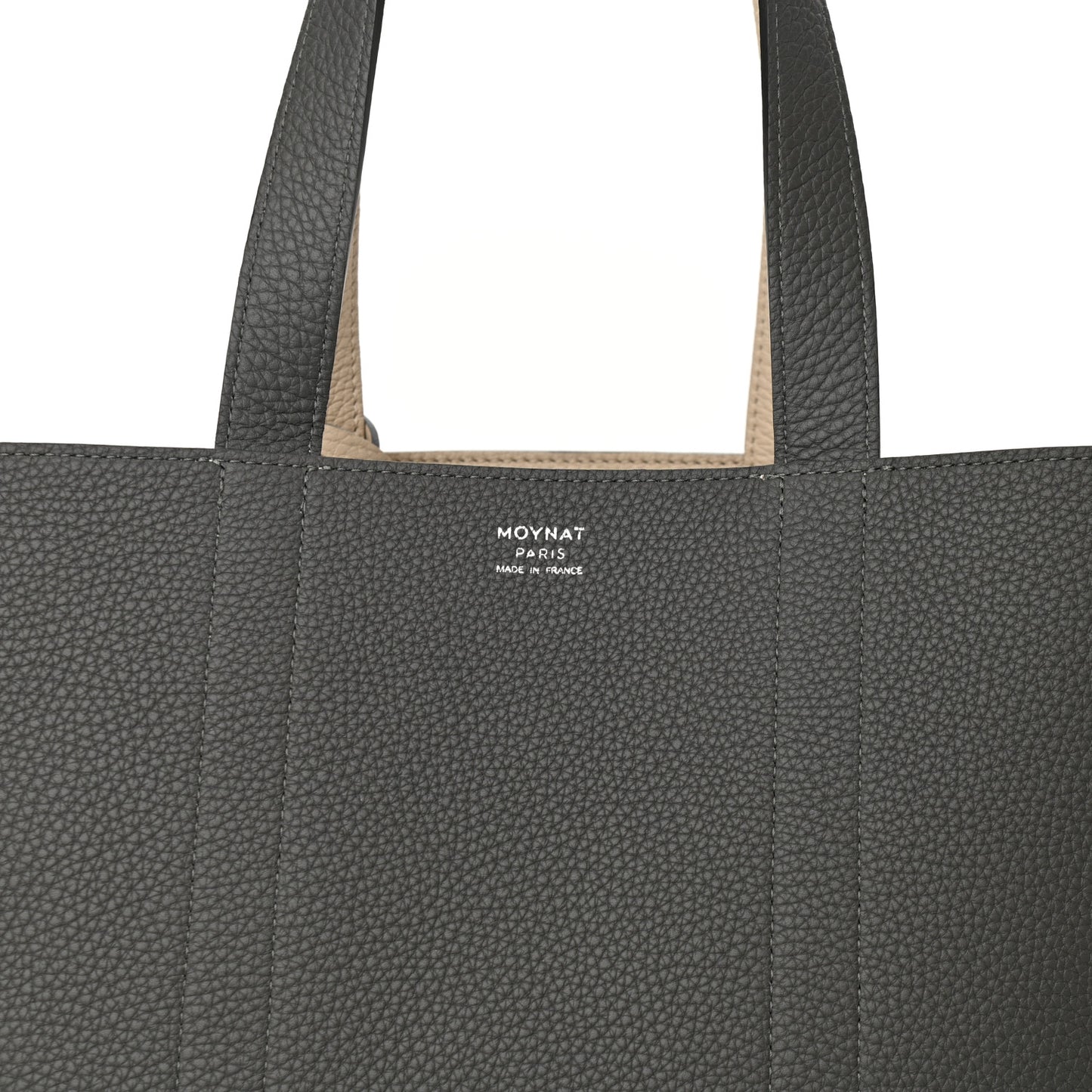 Taurillon Gex Calfskin Duo Reversible Tote Greige Zinc
