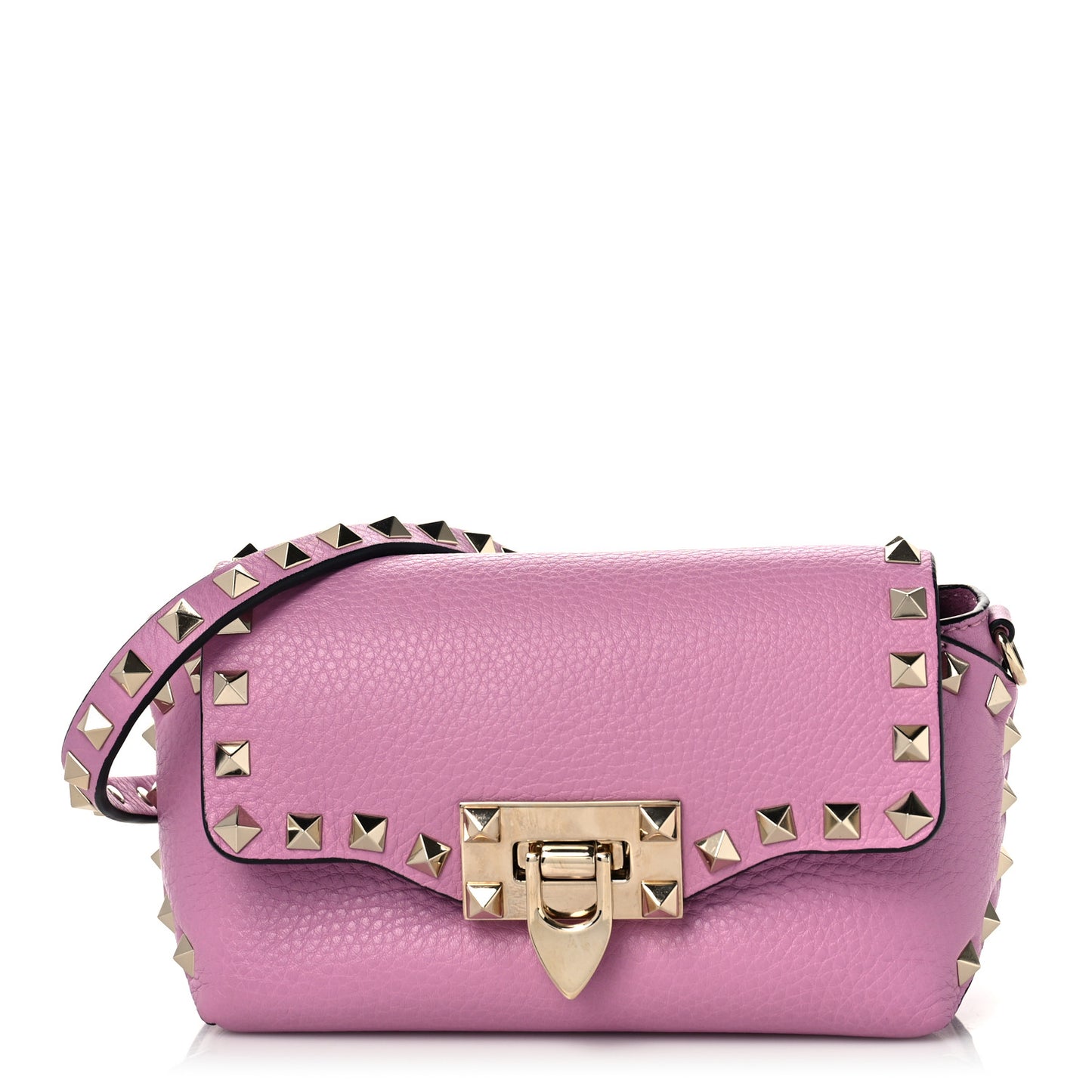 Pebbled Calfskin Mini Rockstud Crossbody Bag Giacinto