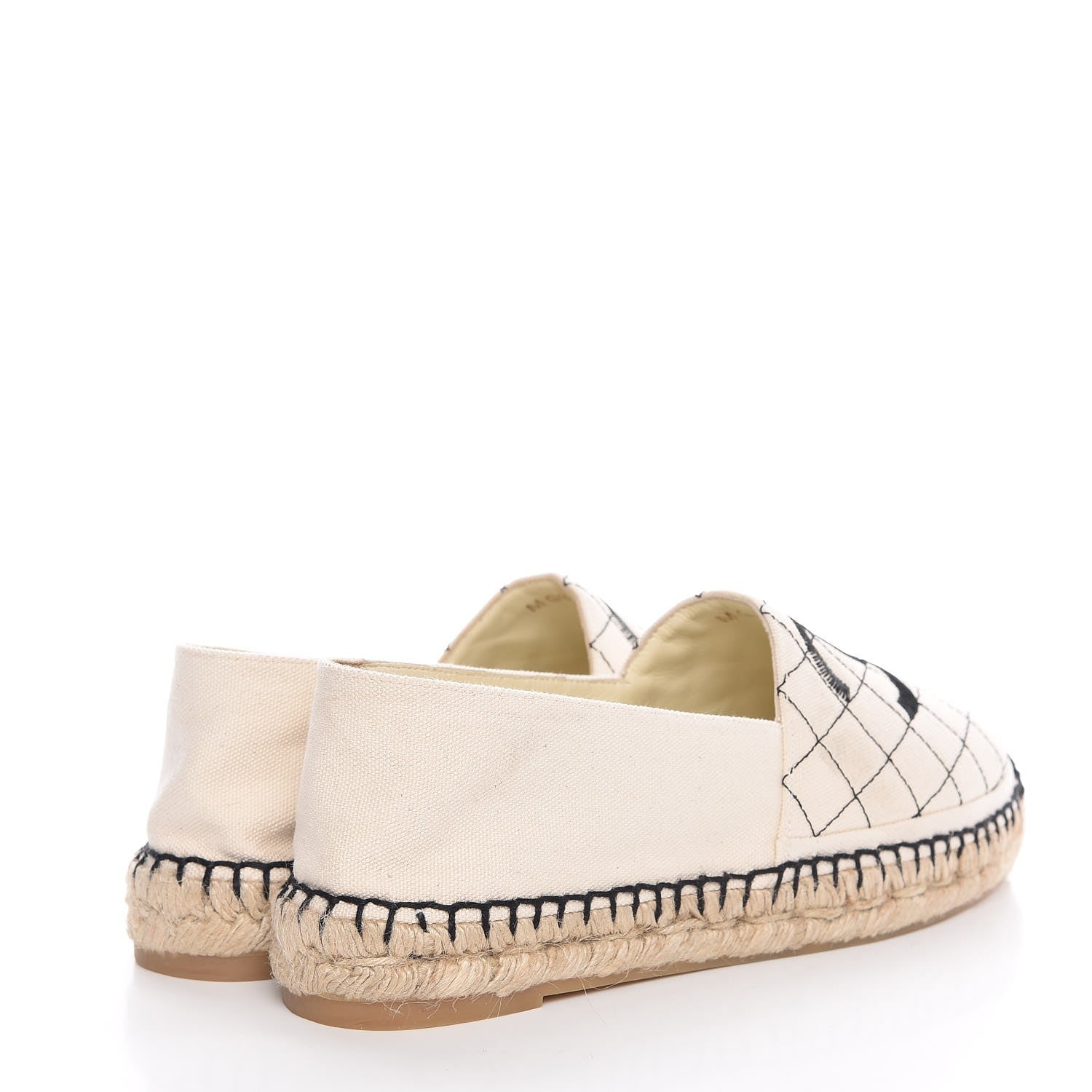 Chanel Fabric Biarritz CC Espadrilles 39 Beige Black 4 of 10