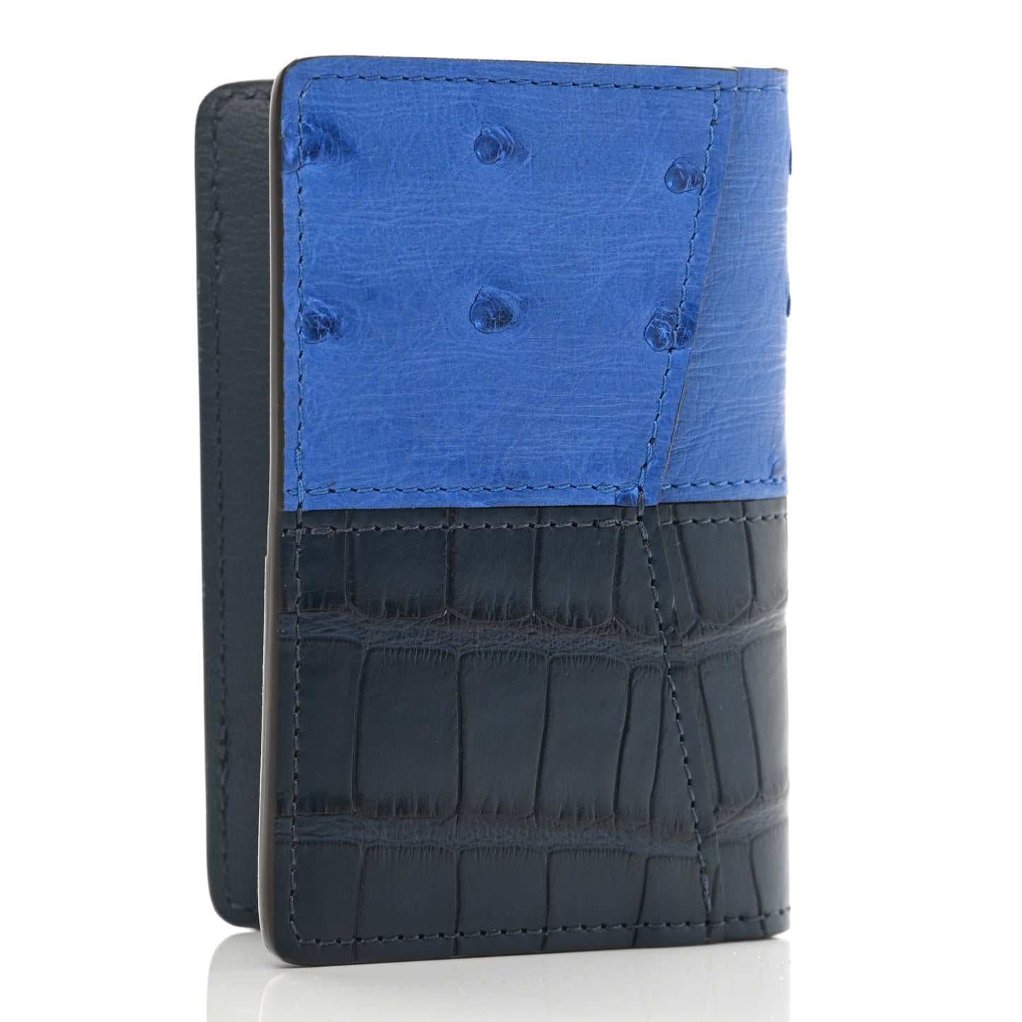 Ostrich Crocodile Pocket Organizer Blue Black