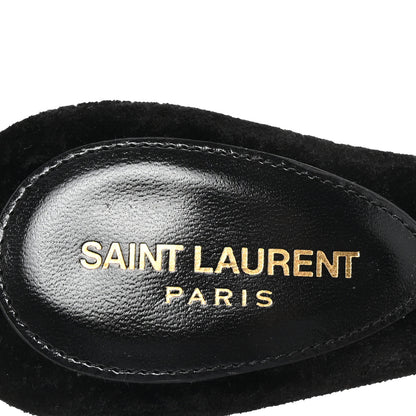Saint Laurent Velour All-Over Monogram Le Maillon 60 Mules 35 Black 8 of 10