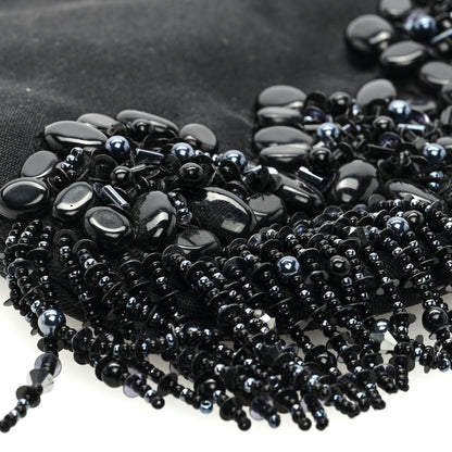 Gucci Nylon Beaded Bamboo Clutch Bag Black 8 of 9