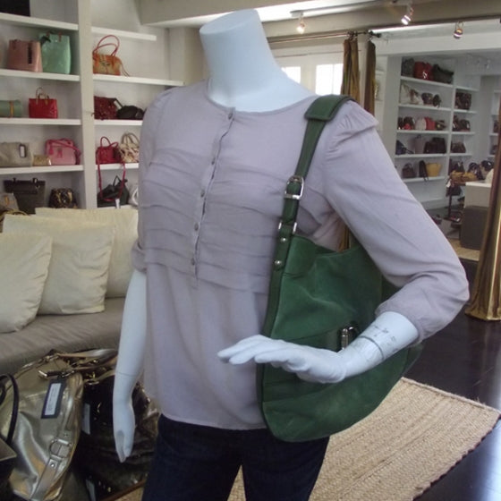 Gucci Suede Hasler Hobo Green 2 of 11