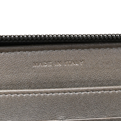 Chanel Lambskin Camellia Embossed Large Zip Around Gusset Wallet Black 7 of 13