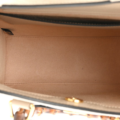 Gucci Textured Dollar Calfskin Web Small Diana Tote Bag Oatmeal Vintage Green 5 of 13
