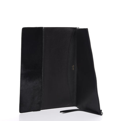 Celine Pony Hair Zip Clutch Pouch Black 5 of 7