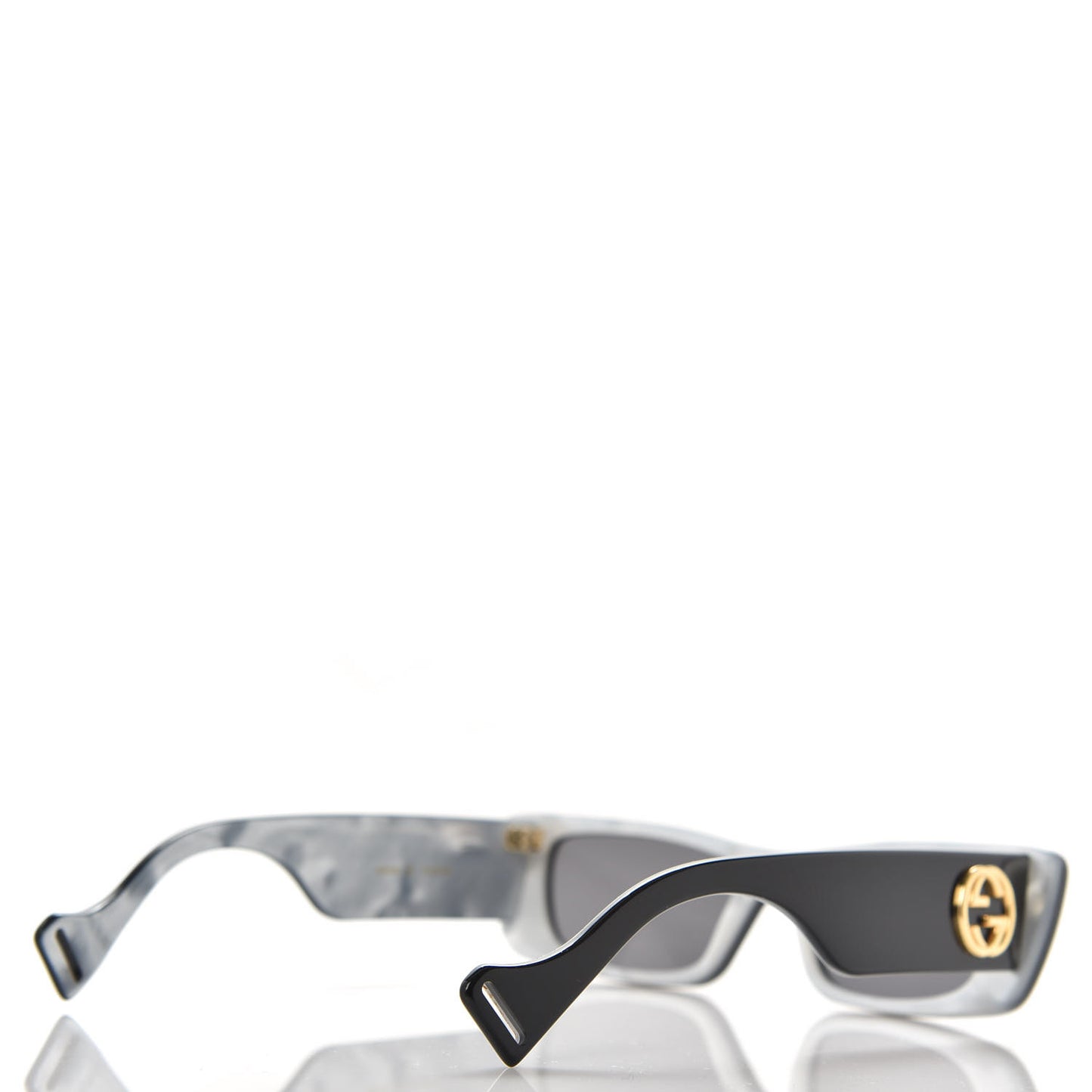 Acetate Rectangular Crystal Sunglasses GG0516S Black