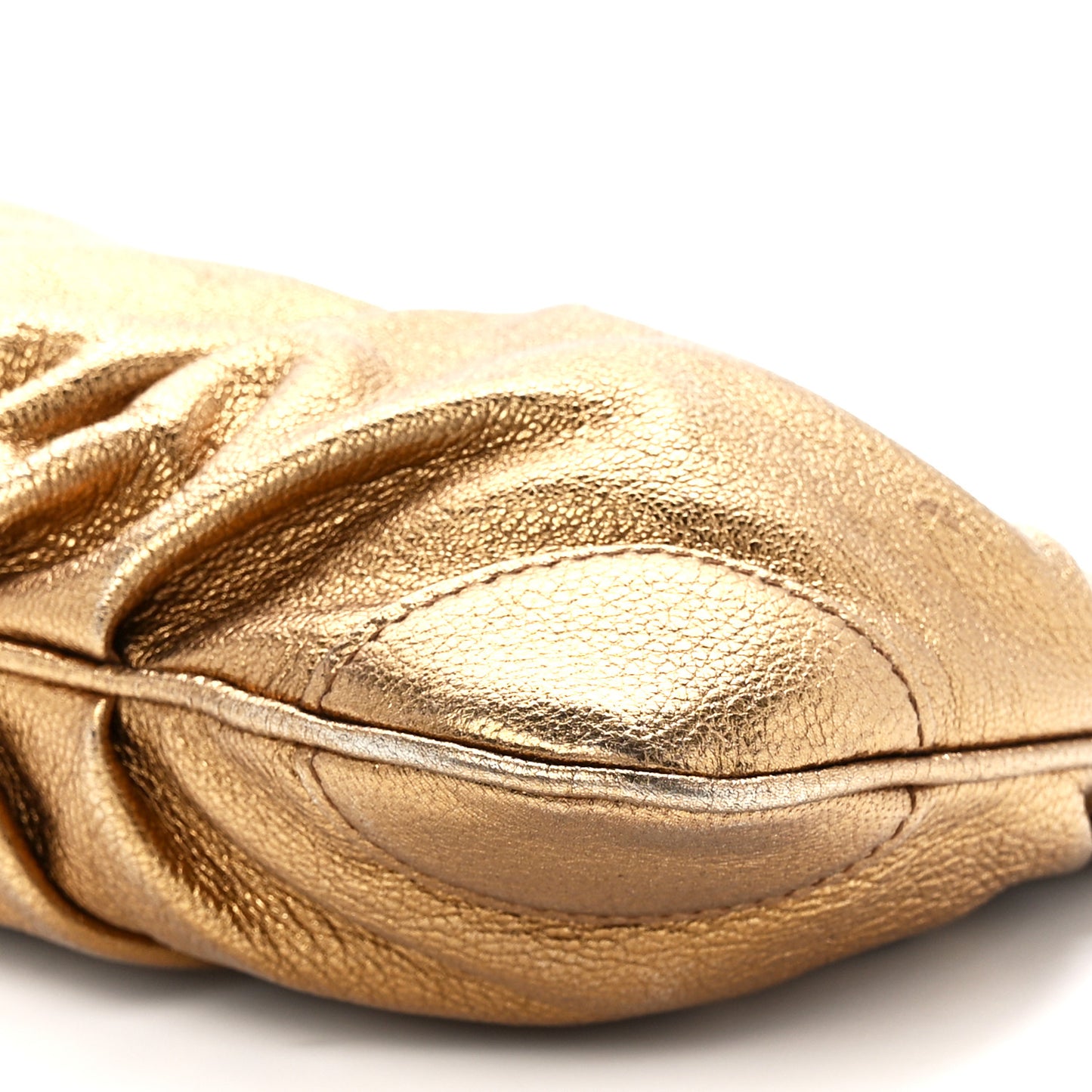Calfskin Chain Clutch Gold