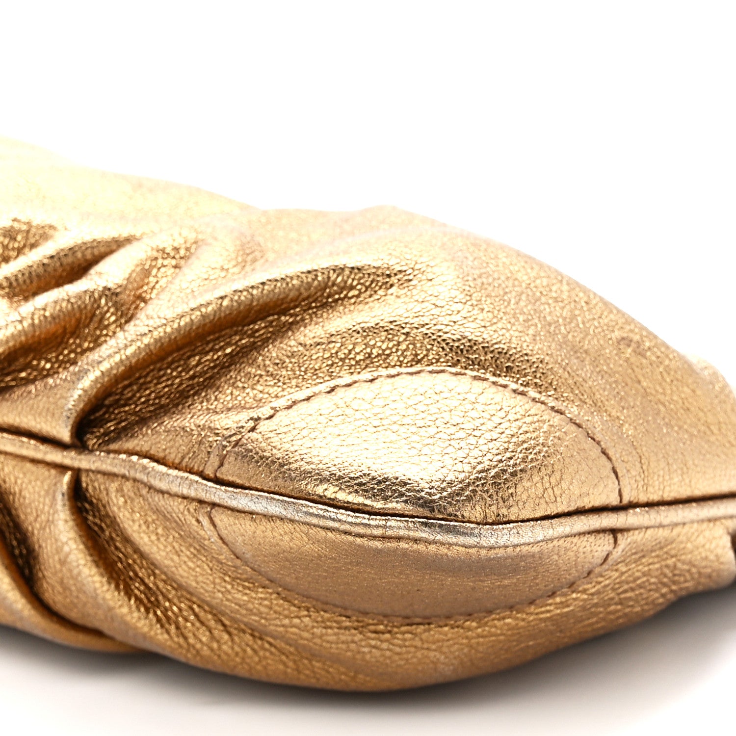 Salvatore Ferragamo Calfskin Chain Clutch Gold 11 of 11