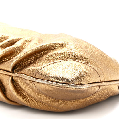 Salvatore Ferragamo Calfskin Chain Clutch Gold 11 of 11