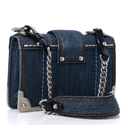 Prada Denim Small Cahier Bag Blue 3 of 10