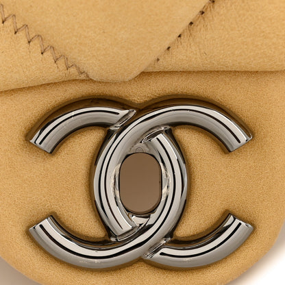Chanel Calfskin Quilted Medium Bubble Quilt Flap Bag Beige 12 of 14
