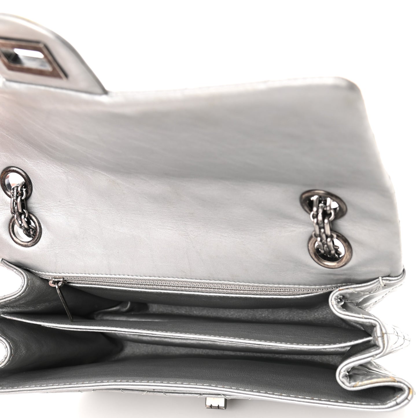 Metallic Aged Calfskin 2.55 Reissue 225 Flap Silver