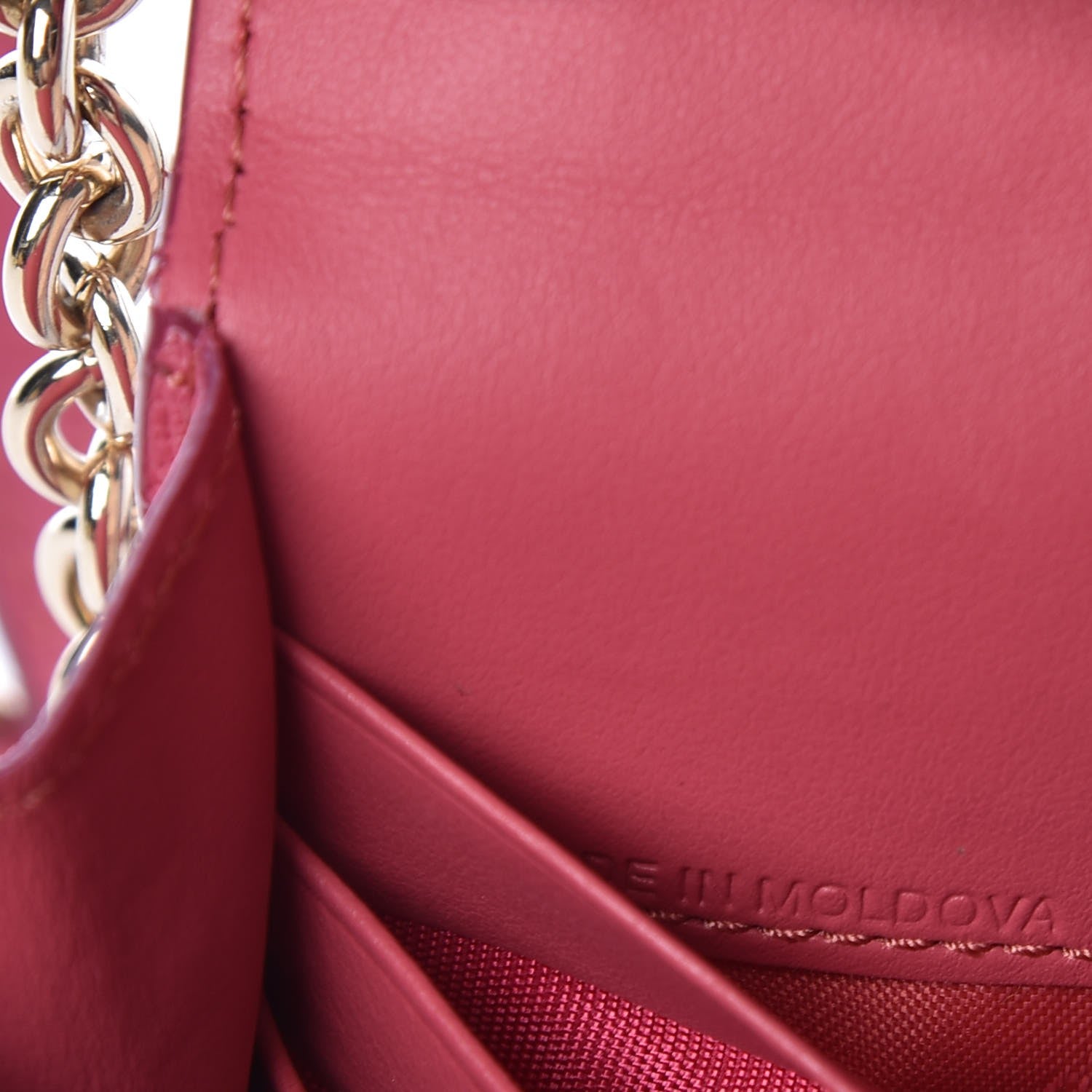 Burberry Haymarket Check Floral Print Henley Wallet On Chain Plum Pink Pewter Blue 8 of 8