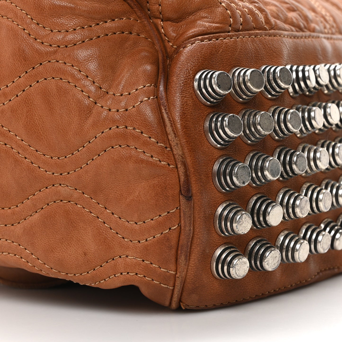 Lambskin Quilted Rocco Duffel Brown