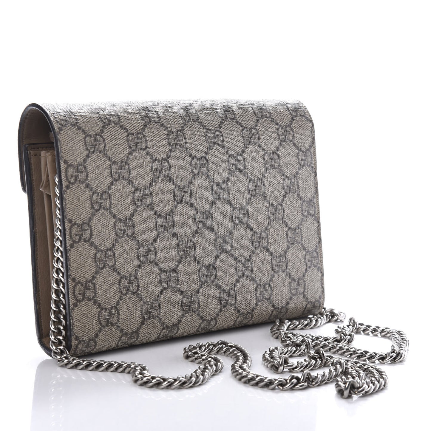 GG Supreme Monogram Mini Dionysus Chain Wallet Beige Taupe