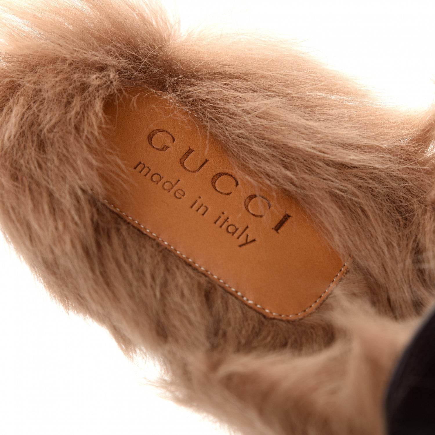 Gucci Goatskin Fur Web GG Mens Princetown Slippers 9 Cocoa 8 of 10