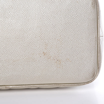 Chanel Caviar Quilted Medallion Tote Pearl 13 of 21