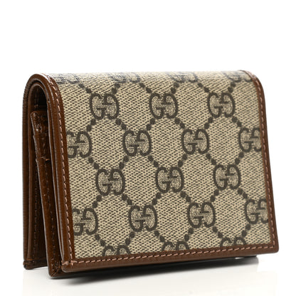Gucci GG Supreme Monogram Horsebit 1955 Card Case Wallet Beige Ebony Brown Sugar 2 of 8