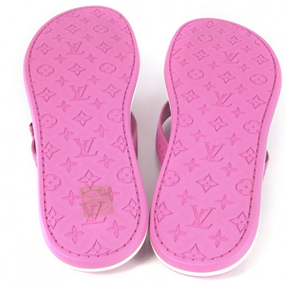 Louis Vuitton Monogram Flip Flops Sandals Pink 38 3 of 7