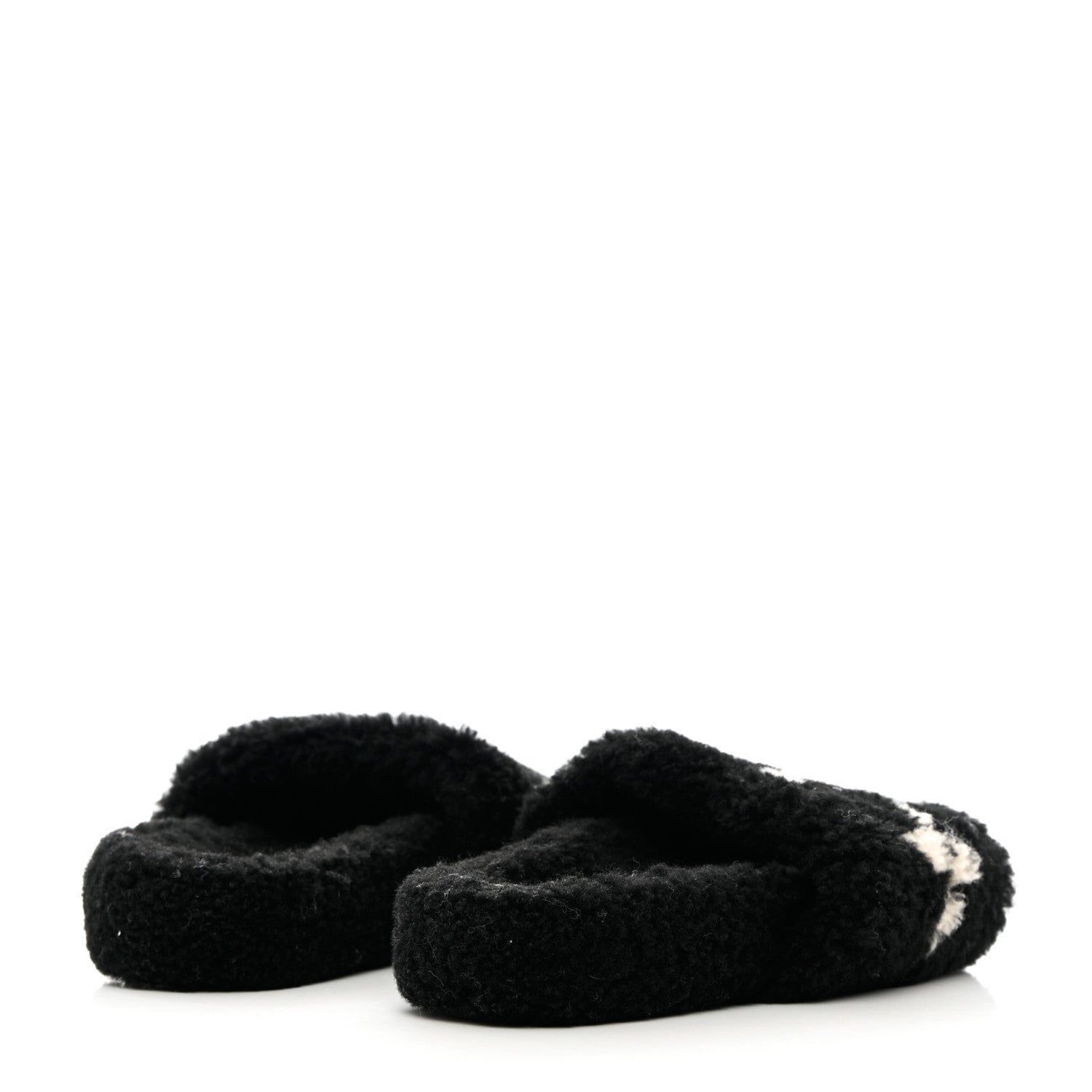Louis Vuitton Shearling Monogram Giant Paseo Flat Comfort Mule 37 Black 4 of 10