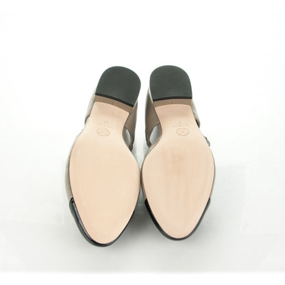 Chanel Patent Calfskin Cap Toe Mary Jane Flats 38 Khaki Black 5 of 7