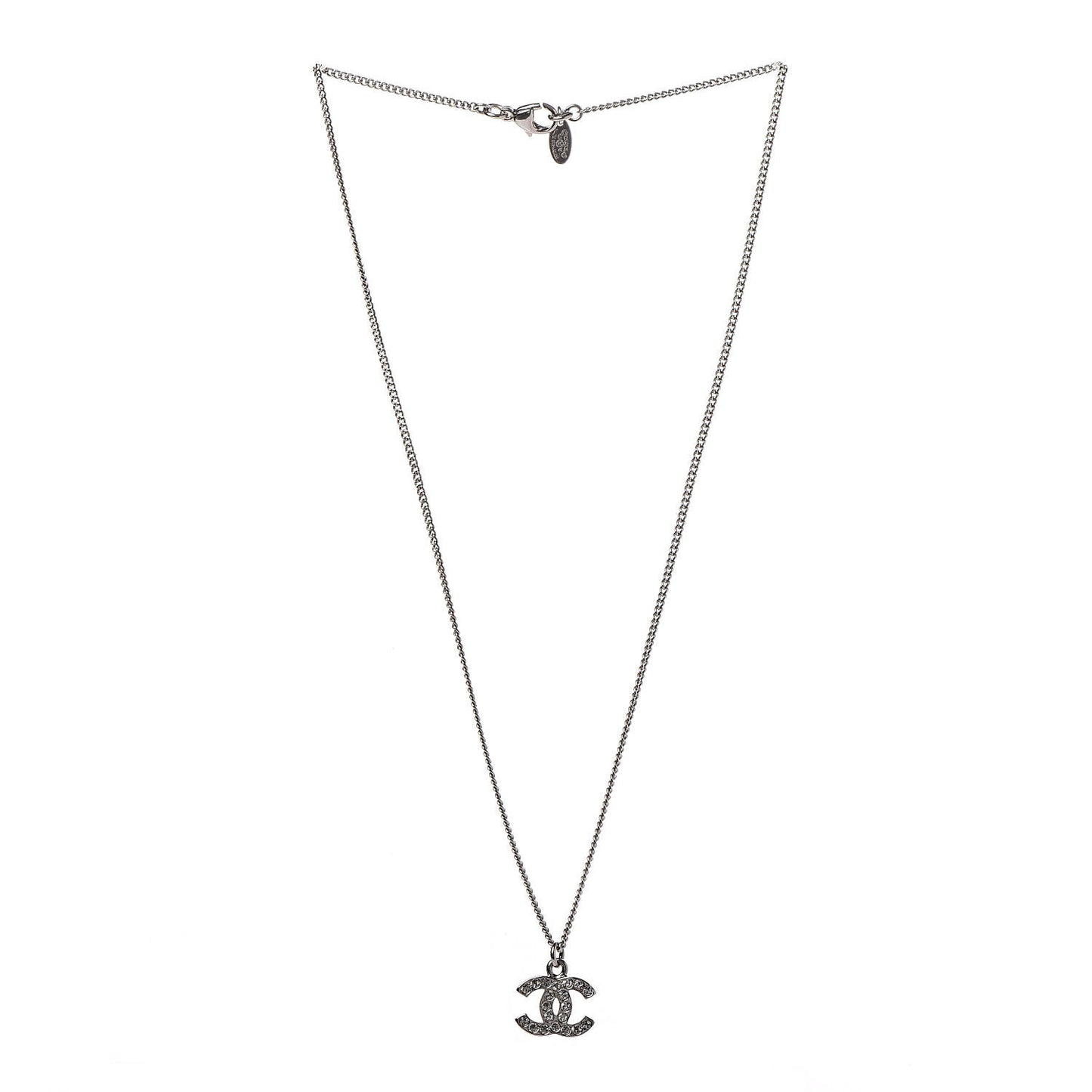 Crystal Timeless CC Necklace Silver