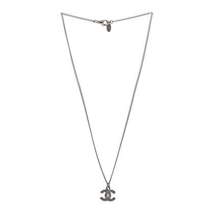 Chanel Crystal Timeless CC Necklace Silver 3 of 5