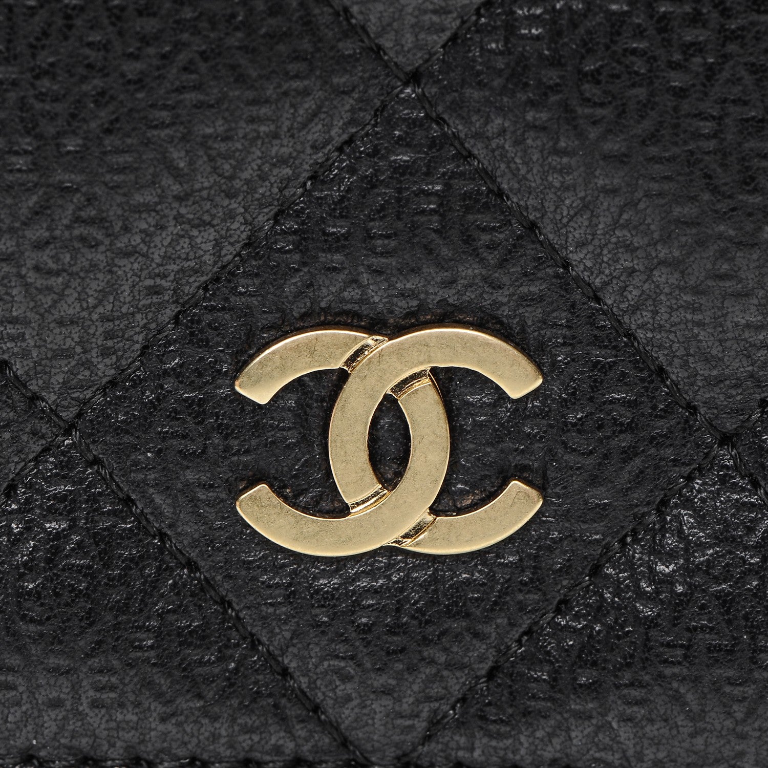Chanel Letter Calfskin Embossed Quilted Wallet On Chain WOC Black 6 of 9