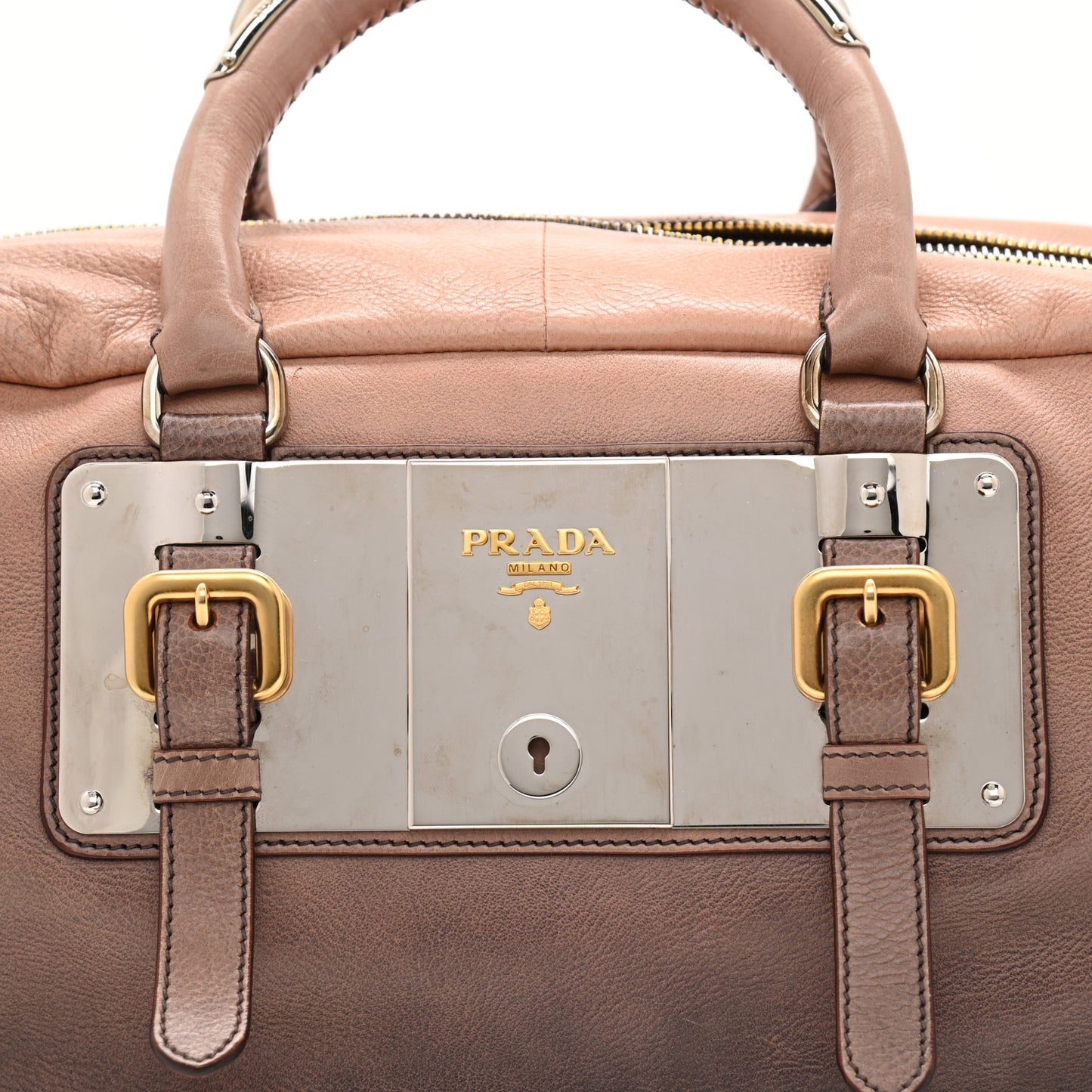 Glace Calf Zippers Plaque Boston Ardesia Nudo